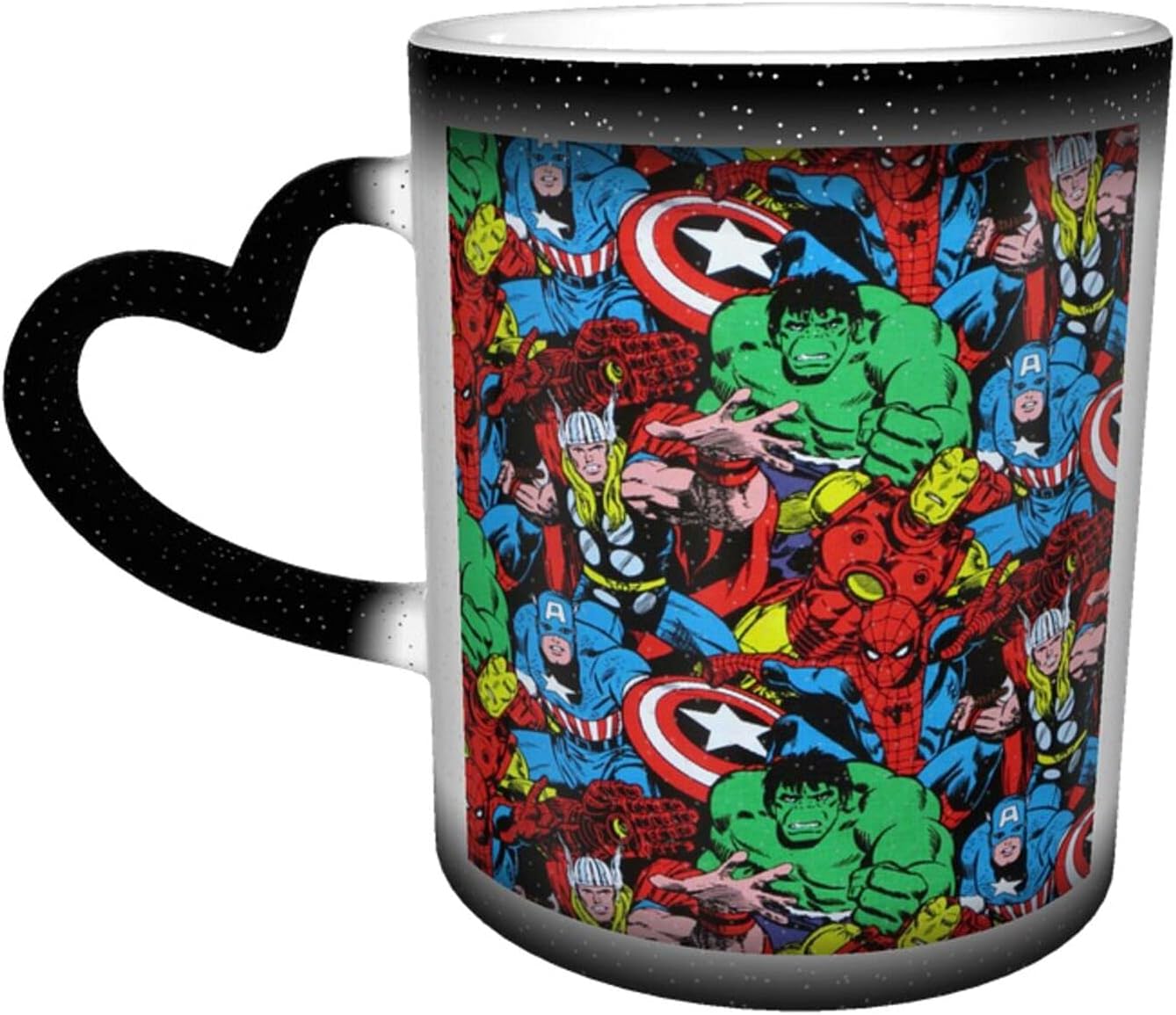 Amazon マーベル スーパーヒーローマグカップ 魔法カップ 変色カップコップ 耐熱マグカップ コーヒー グッズ 陶器 おしゃれ 大容量の 食器 魔法の色を変えるカップ 温感変色 真空断熱 人気ギフト かわいい プリントアイデア シンプル プレゼント 330ml Luck Go