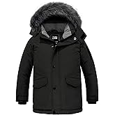 ZSHOW Boys' Warm Winter Coat Waterproof Parka Hooded Puffer Jacket