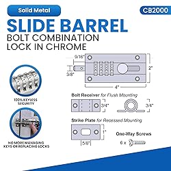 Combi-Bolt CB2000-CHR Sliding Lock Combination