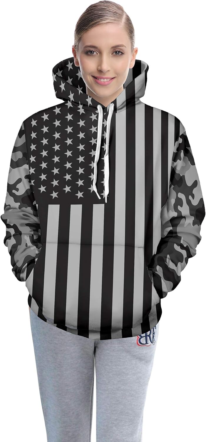 Unisex 3D Print National Flag Pattern Hoodies Mens Long Sleeve Sweatshirts: Clothing