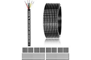 ENERJOUR 22 Gauge 5 Conductor Electrical Wire 100FT, UL 2464 22 AWG 5 Wire Cable Tinned Copper PVC Stranded 22/5 Core Wire for LED Lighting, Outdoor Low Voltage Extension Cable, Automotive etc.