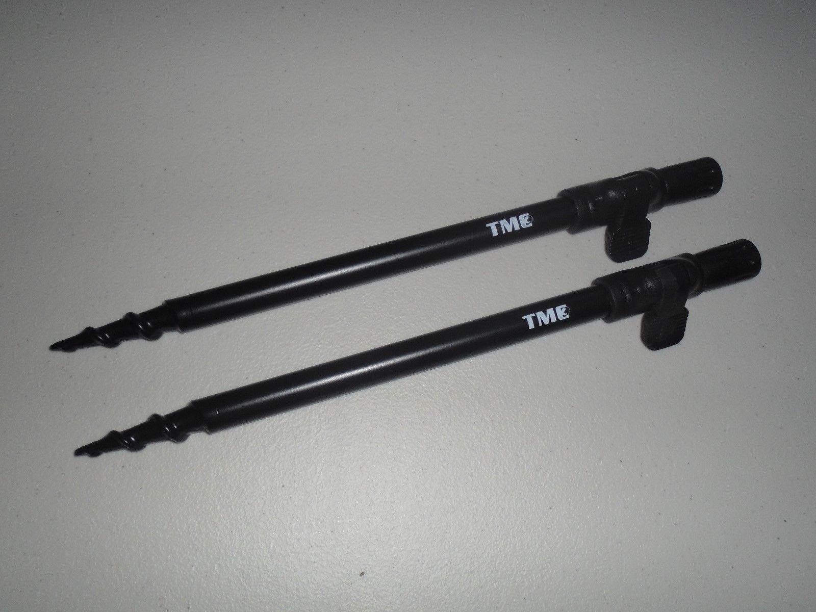 TMC 2 x Fishing Spiral Point Easy Screw Banksticks 30cm-50cm. 16mm diameter, clamp