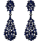 EVER FAITH Women's Austrian Crystal Party Hollow-out Teardrop Dangle Earrings