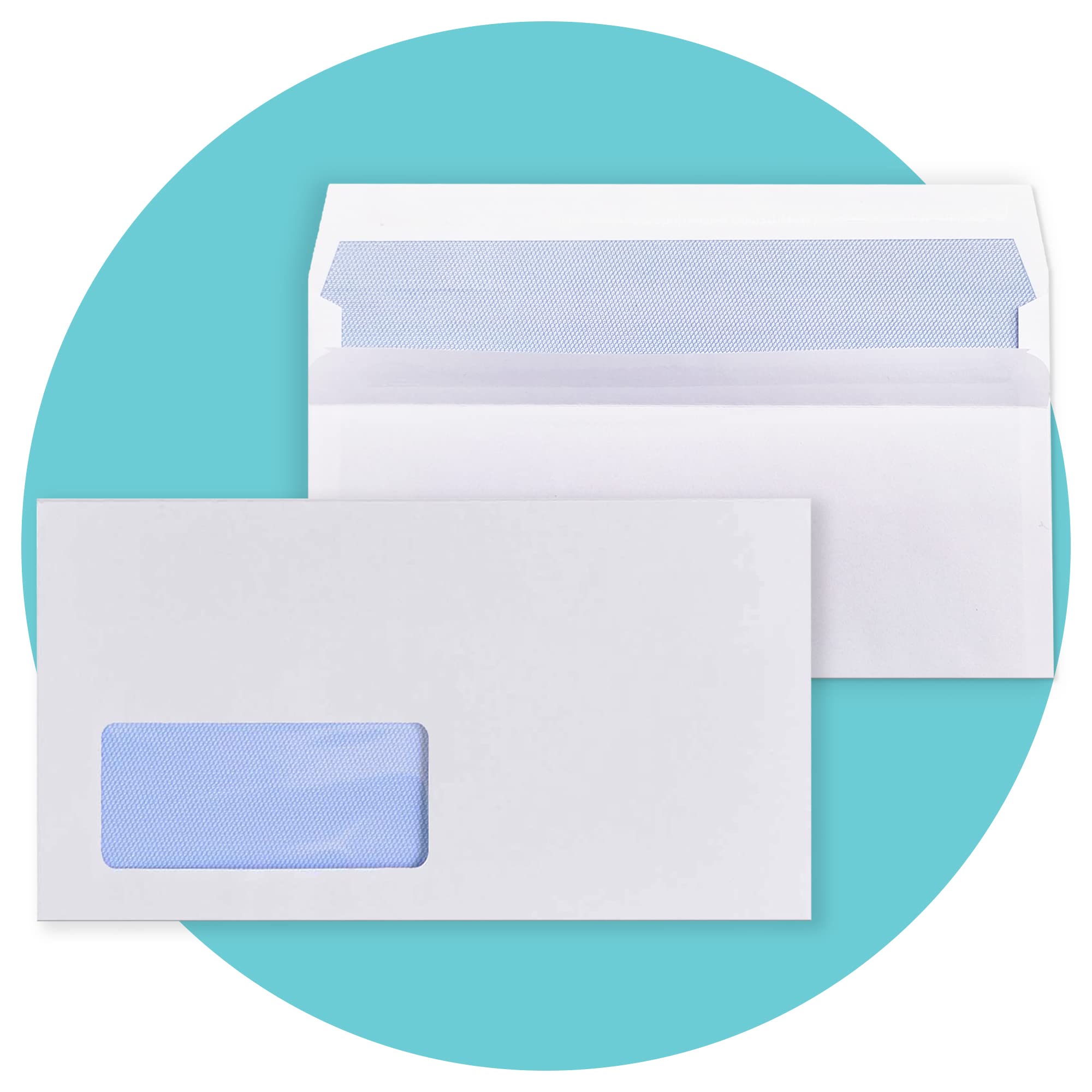 Triplast 500 x DL Window Self Seal Security Envelopes (Size: 110x220mm) | Address Window, Self Sealing & Printer Safe Mailing Paper Envelopes | Ideal for Everyday Home, Office & Commercial Use
