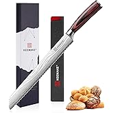 KEEMAKE Bread Knife 10 Inch, Ultra Sharp High Carbon Stainless Steel Serrated Bread Knife for Homemade Bread, Professional Bread Slicing Knives for Sourdough Bread, Bagels, Cake