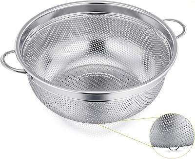 HaWare Stainless Steel Colander 20cm Micro-Perforated Footed Handle