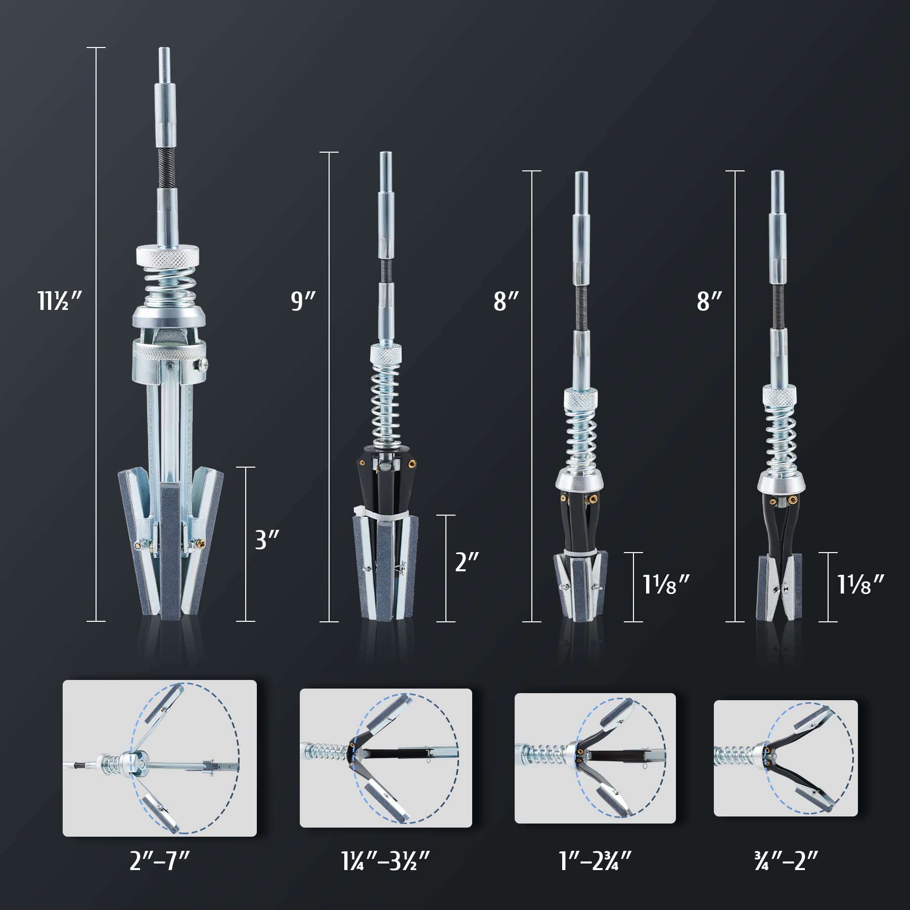 Orion Motor Tech Cylinder Hone Tool Set With Tool Box 11/8" 2" And 3