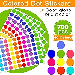 700 PCS Color Coding Labels Circle Dot