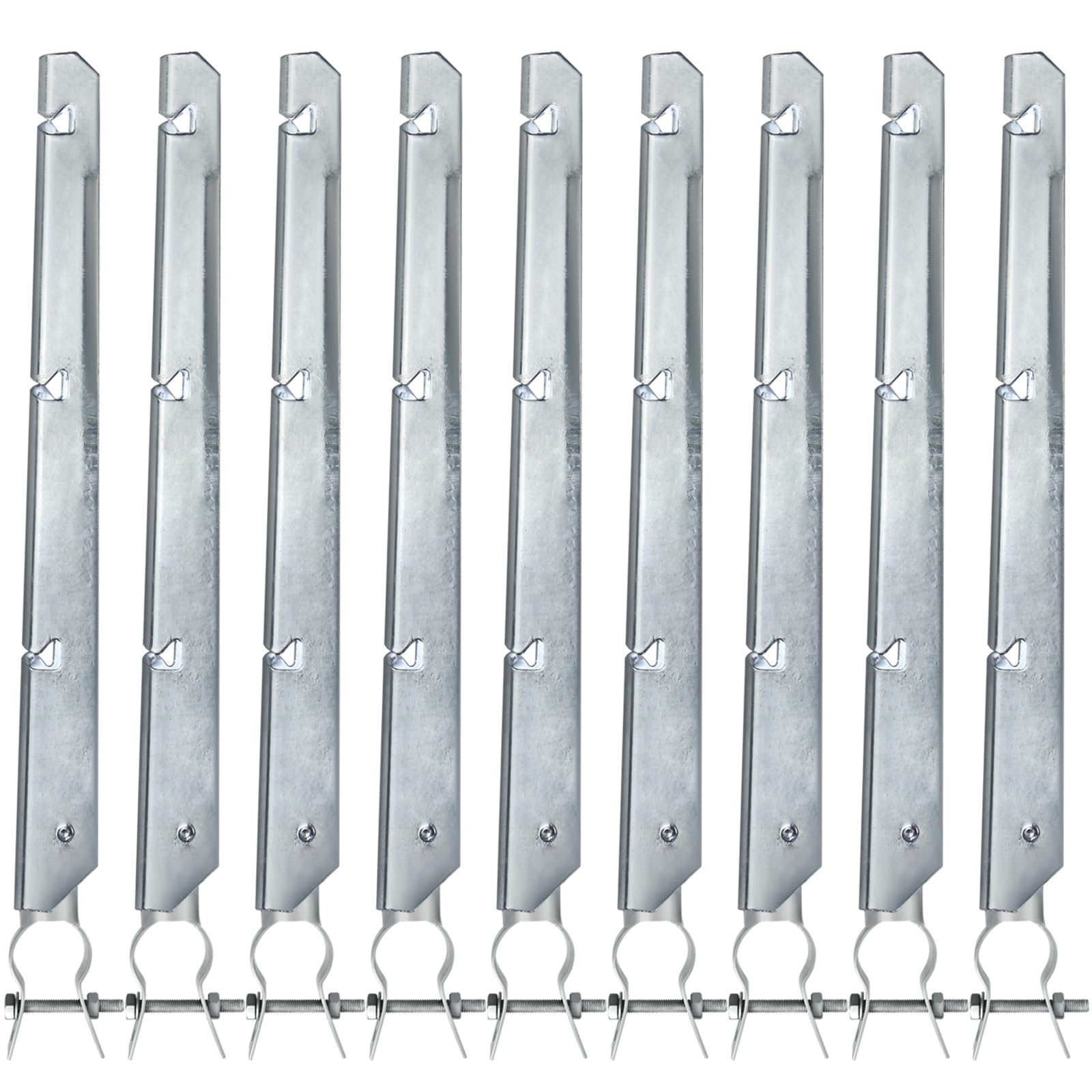Photo 1 of YXJSTO 9 Pack Barbwire Arm Extensions for Chain Link Fence, 16.9" Height Barbed Wire Arm Extender for 1-3/8" to 1-5/8" Top Rail, Galvanized Steel Fence Extension