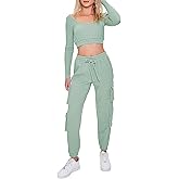 Forever 21 Womens Waffle Knit Cargo Joggers
