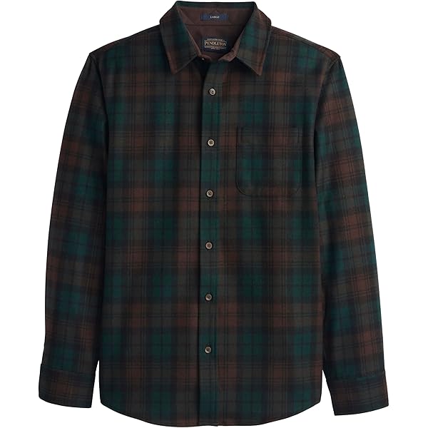 Chemise Pendleton Flanelle Homme – L – Bleu Marine/olive – Carreaux – Vintage