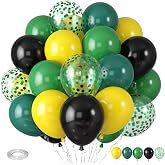 Green and Yellow Balloons Tractor Balloons Sport Theme Balloon | Tractor Football Theme Balloons Black Yellow Vintage Dark Green Confetti Balloon for Man Boy Birthday Baby Shower Decorations