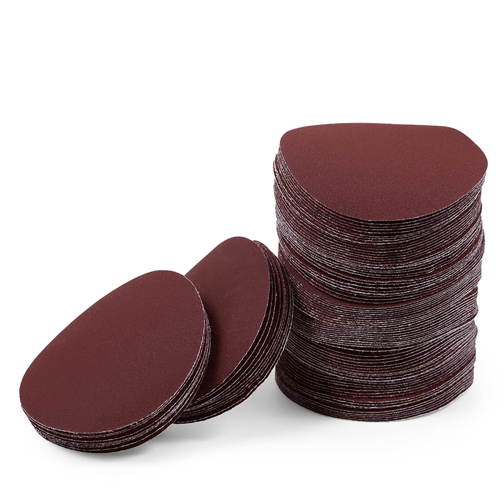 LEONTOOL Sanding Discs 3 Inch 320 Grit Hook and Loop Sandpaper 100Pcs Sanding Pad NO-Hole Aluminum Oxide Random Orbital Sander