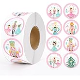 Whaline 1000Pcs Christmas Stickers Roll Nutcracker Seal Stickers Self-Adhesive Xmas Winter Holiday Label Decals for Craft Scrapbook Envelope Card Gift Decor