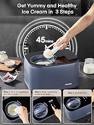 FOHERE 1.2Qt Automatic Ice Cream Maker Machine with