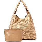 MELOLILA Large Woven Tote Bag for Women Weave Purse Woven Leather Handbag