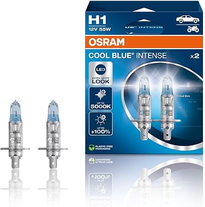 OSRAM Cool Blue Intense H1 64150CBN-HCB Duo Box 2 Lamps 100% Brighter 5000K