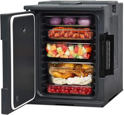 TANGZON 90L Insulated Food Pan Carrier Warmer Transporter 6 Full Size Pans Black