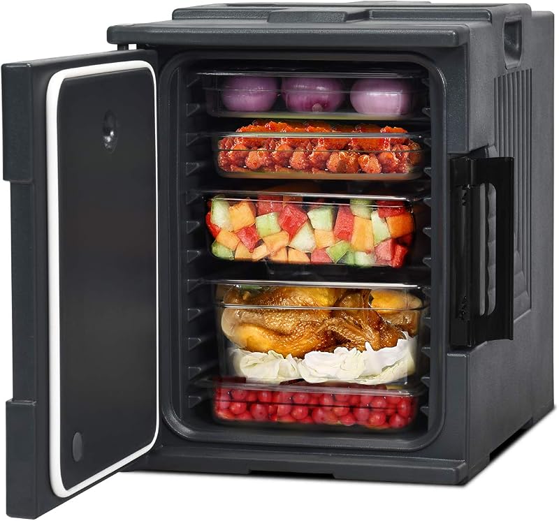 TANGZON 90L Insulated Food Pan Carrier Warmer Transporter 6 Full Size Pans Black
