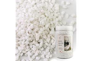 HappyFiller 1.1 LB Fairy Garden Gravels Mini River Rocks 2-4mm Aquarium Terrarium Granule Stone,Succulent Plants Soil Cover,Grow Media Decor Cultivation Hydroponic Pebbles,Natural White(No Painted)