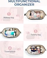 Bagsmart Makeup Bag Travel Cosmetic Bag Large Capacity Black view 6