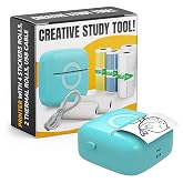 Mini Sticker Printer, Portable Inkless Thermal Label Maker for Phone | Compatible with iPhone &amp; Android, 4 Sticker Rolls, 2 Thermal Rolls Included, for Photos, Journaling, Crafts, Planners, Notes