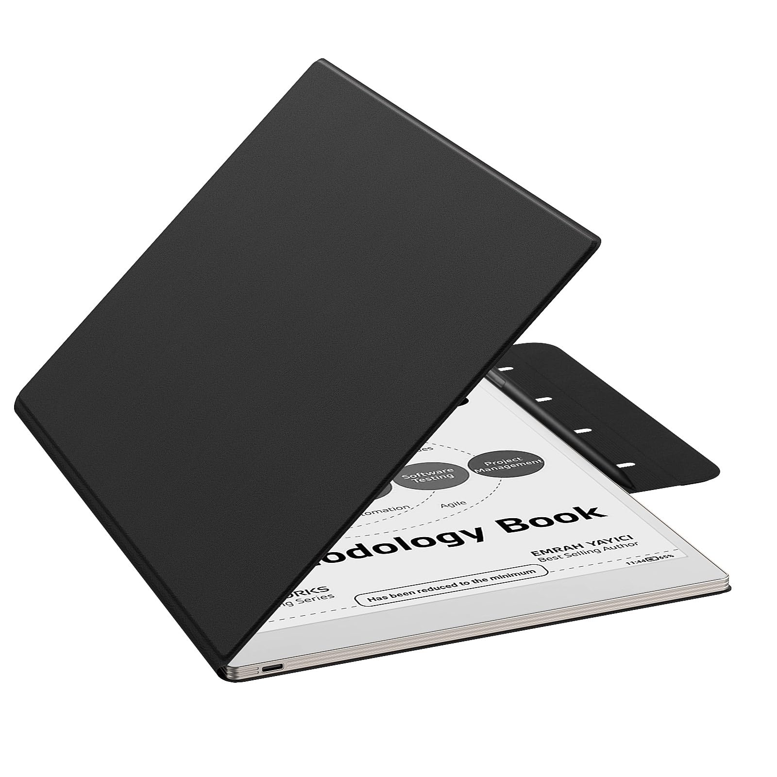 MoKo Case for Remarkable Paper Pro 2024 11.8", Lightweight Ultra-Thin Magnetic Case with Wide Pen Protective Clasp, Auto Sleep/Wake for Remarkable Pro 11.8", Black