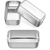 P&P CHEF Mini Loaf Pans Set, 3 PCS Small Bread Loaf Pan for Baking, 6.3 x 3.5 Inch Stainless Steel Baking Pans for Homemade Bread, Meatloaf, Cake and Brownies, Healthy & Non Toxic, Dishwasher Safe