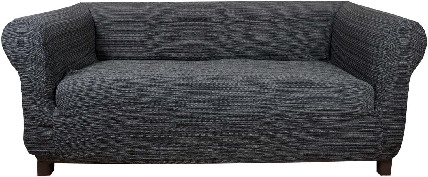 houselinen Stretch Elastic Cover (Black - Gray) for a Chesterfield Style - IKEA Klippan Black/Grey