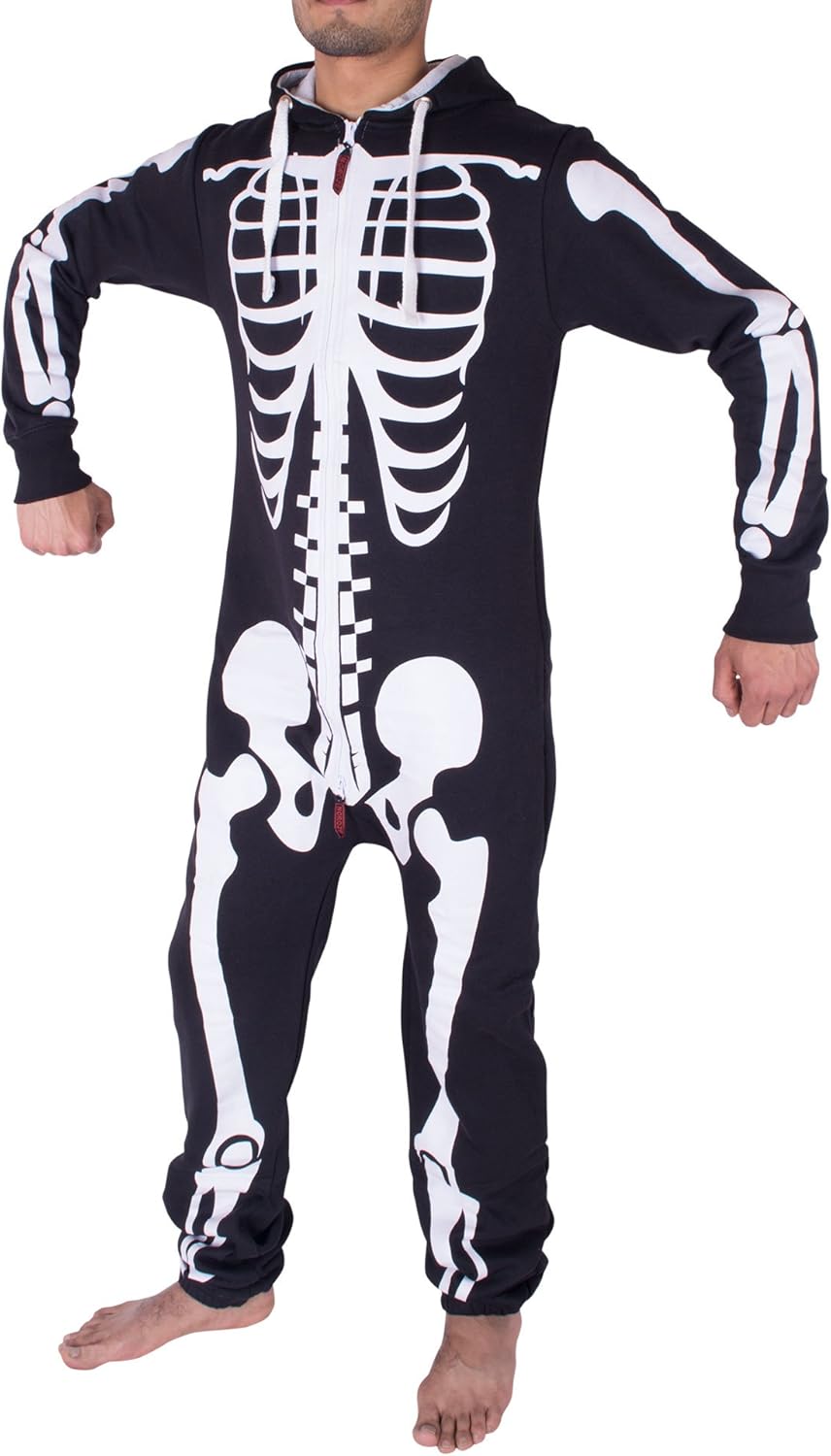 NOROZE Mens Hoodie Jumpsuit Onesie One Piece Pajamas at  Men’s Clothing store