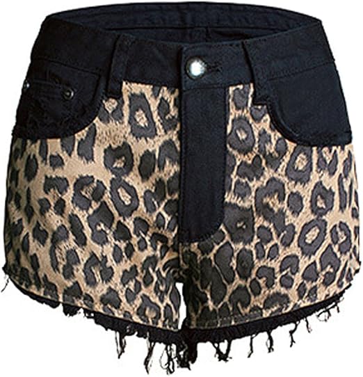 leopard print jean shorts