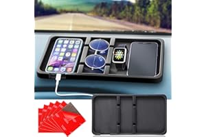 Yulejo Extra Large Dashboard Mat for Car Dashboard Accessories, Anti Skid Car Pad Compatible with All Smartphone Car Non Slip Pad for with Non Marking Tape (Trendy)