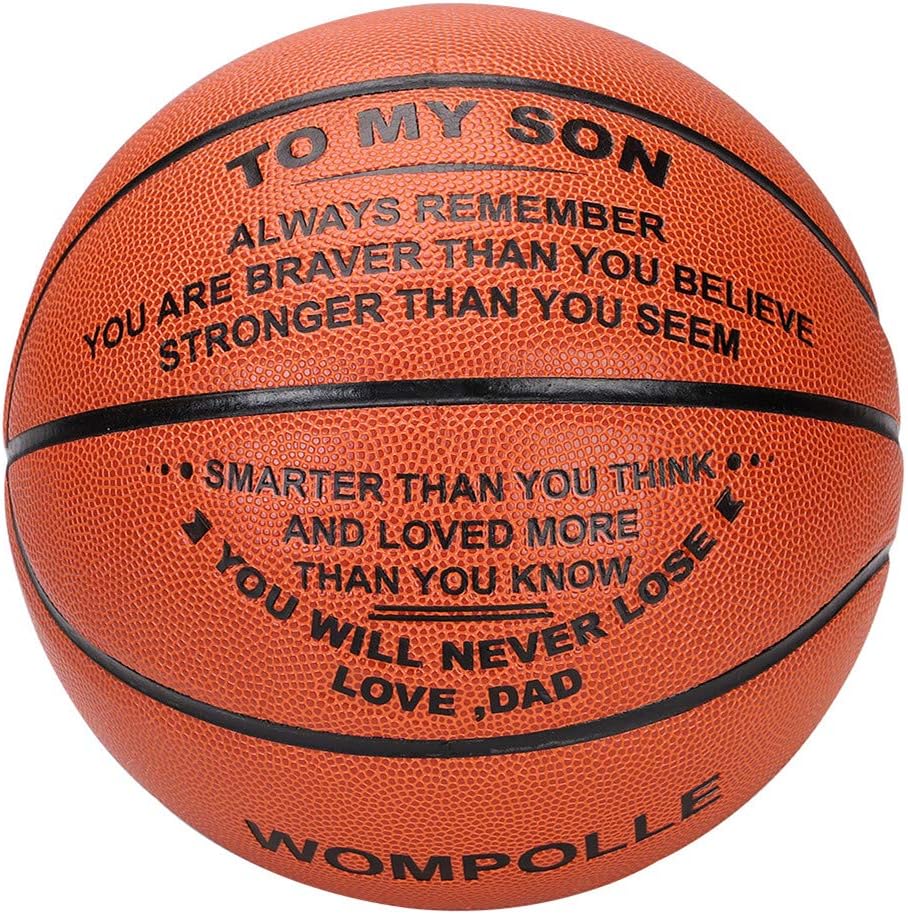 wompolle Engraved Basketball Gift -Unique Gifts for Son from DAD - You Will Never Lose Birthday Christams Graduation Gifts