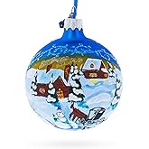The Couch in The Winter Village Glass Ball Christmas Ornament 3.25 Inches