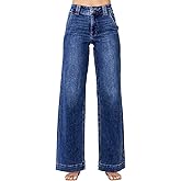 Astylish Women's High Waisted Wide Leg Straight Jeans