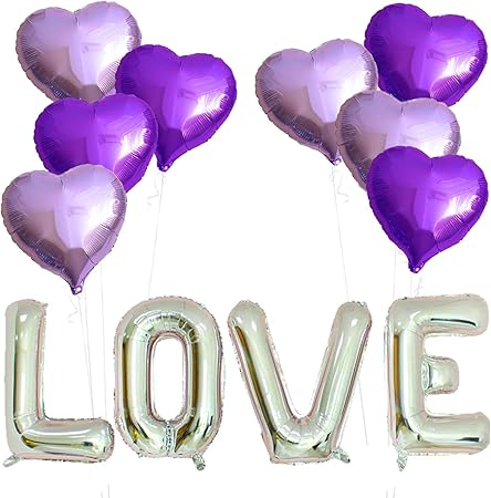 Amazon Sweet Party 超big Love 愛してる バルーン 飾り付け セット 風船 バルーン プロポーズ 告白 結婚記念日 結婚式 二次会 パーティー サプライズ 誕生日 カップル パープル 風船 バルーン おもちゃ