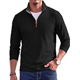 COOFANDY Men's Quarter Zip Pullover Fleece Lightweight Mock Neck Sweatshirt | Basic 1/4 Zip, Half Zipper Sweater, High Neck 3/4 Zip Up, Thermal Turtleneck, Classic Long Sleeve, Casual Golf Dress Winter