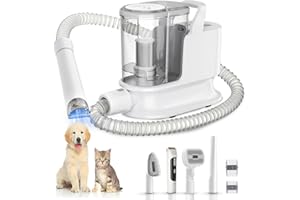 YOOHI Dog Grooming Kit & Dog Grooming Vacuum, 12Kpa Suction Pet Vacuum Grooming Kit with Low Noise, 3 Suction Mode, 2L Capacity, 5 Pet Grooming Tools for Shedding Cat Hair, Home Cleaning