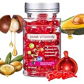 PodaFu No Rinse Hair Treatment Serum, 40 Pcs Moisturizing Oil Capsules Make Hair Shiny with Avocado, Argan Oil & Vitamins A,