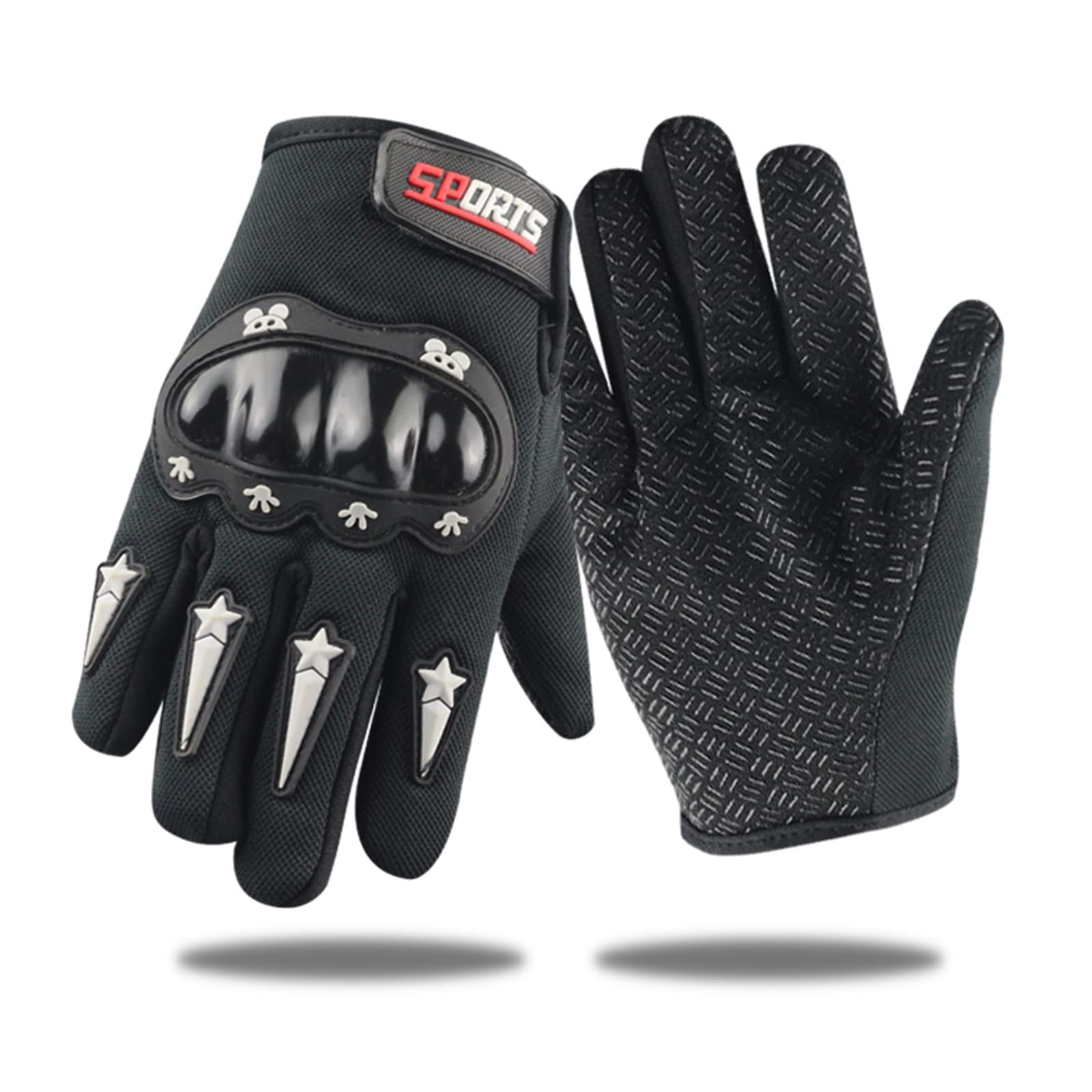 YAMEIZE Kids Sport Gloves Waterproof Cycling-Non Slip Mountain Bike Scooter Riding Glove for Boys Girls Black Full Finger