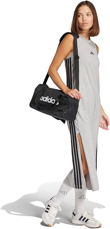 adidas Essentials Linear Duffel Bag Unissex Adulto, Preto/Preto/Branco, XS
