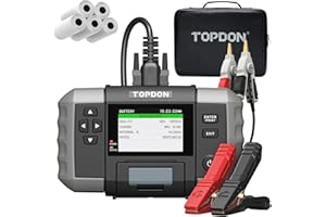 TOPDON BT600 Plus Car Battery Tester, Alternator Tester for 6V/12V/24V Battery, 12V/24V Cranking/Charging/System Tests, Resis