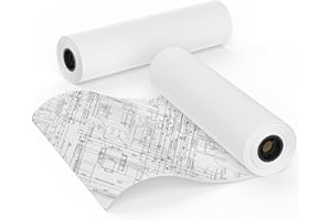 MBLABEL Wide Format Paper 36 in x 150 ft CAD Bond Rolls, 2 Rolls Plotter Paper on 2" Core for CAD Drawings, Engineering Plans, GIS Maps & Architectural Designs