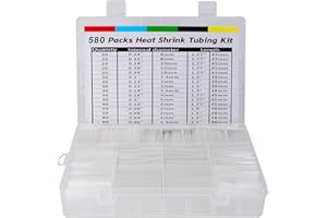 ASHINER Clear Heat Shrink Tubing Kit - 580Pcs EVA Material in 11 Sizes - Ideal for Electrical Insulation, Repairs, and Wire Connectors with User-Friendly Design and Storage Case