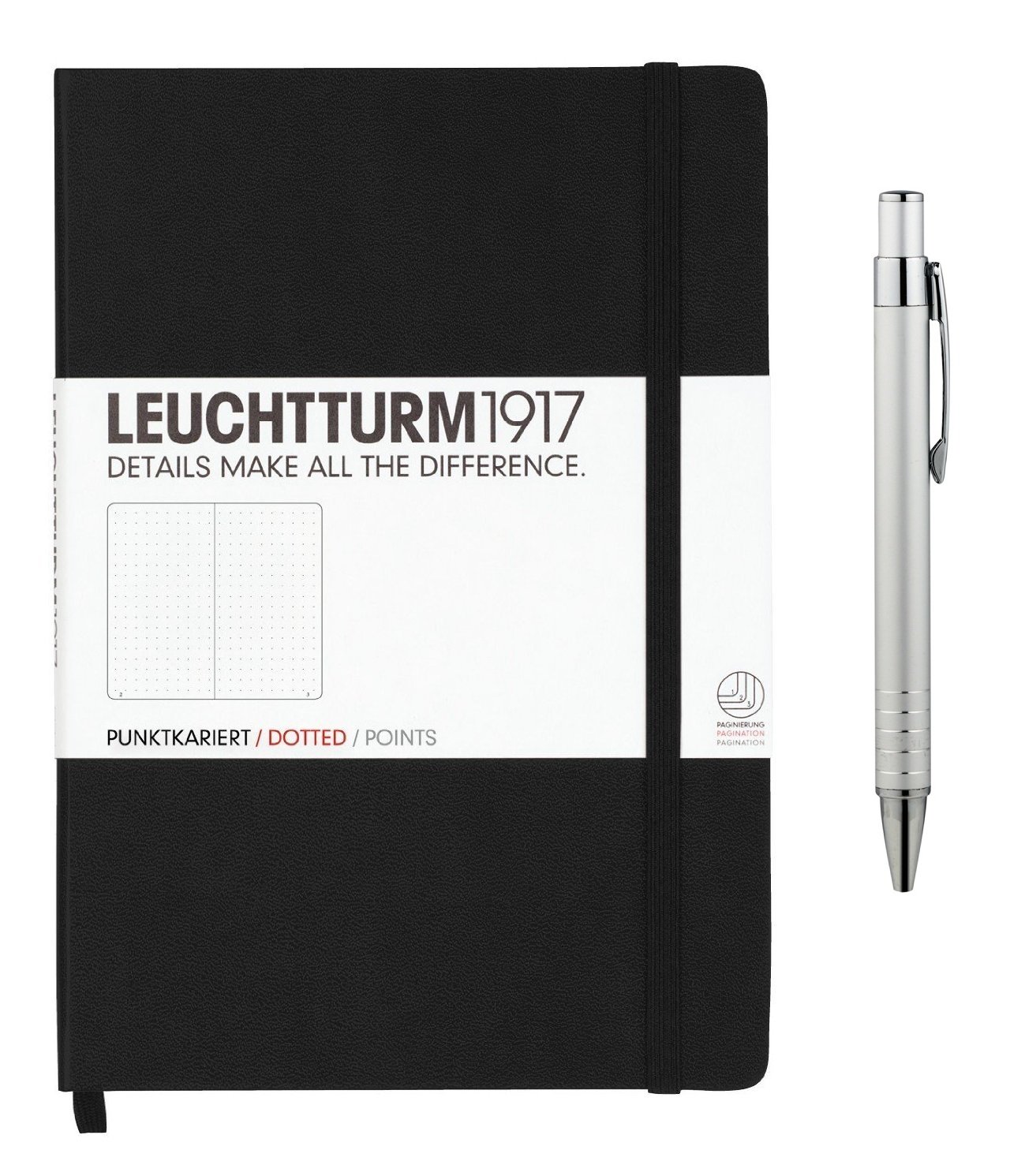 Leuchtturm1917 Medium Size Hardcover A5 Notebook With Plexon Pen