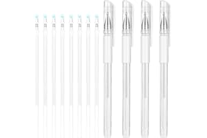 QUILAX 4 Pcs Brow Mapping Pen, Microblading Eyebrow Mapping Pen with 8 Replacement Refills, Eyebrow Marker Pens for women, Makeup Skin Tattoo Marker for Brow Lip Permanent Makeup(White)
