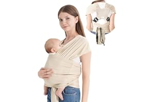 Hilabab Baby warps Carrier,Air-Mesh Fabric,Cooling for Summer Baby Sling Carrier,Breathable Adjustable Strap Baby Hold Carrier for Newborn Up to 40 lbs (Air-Mesh Beige)
