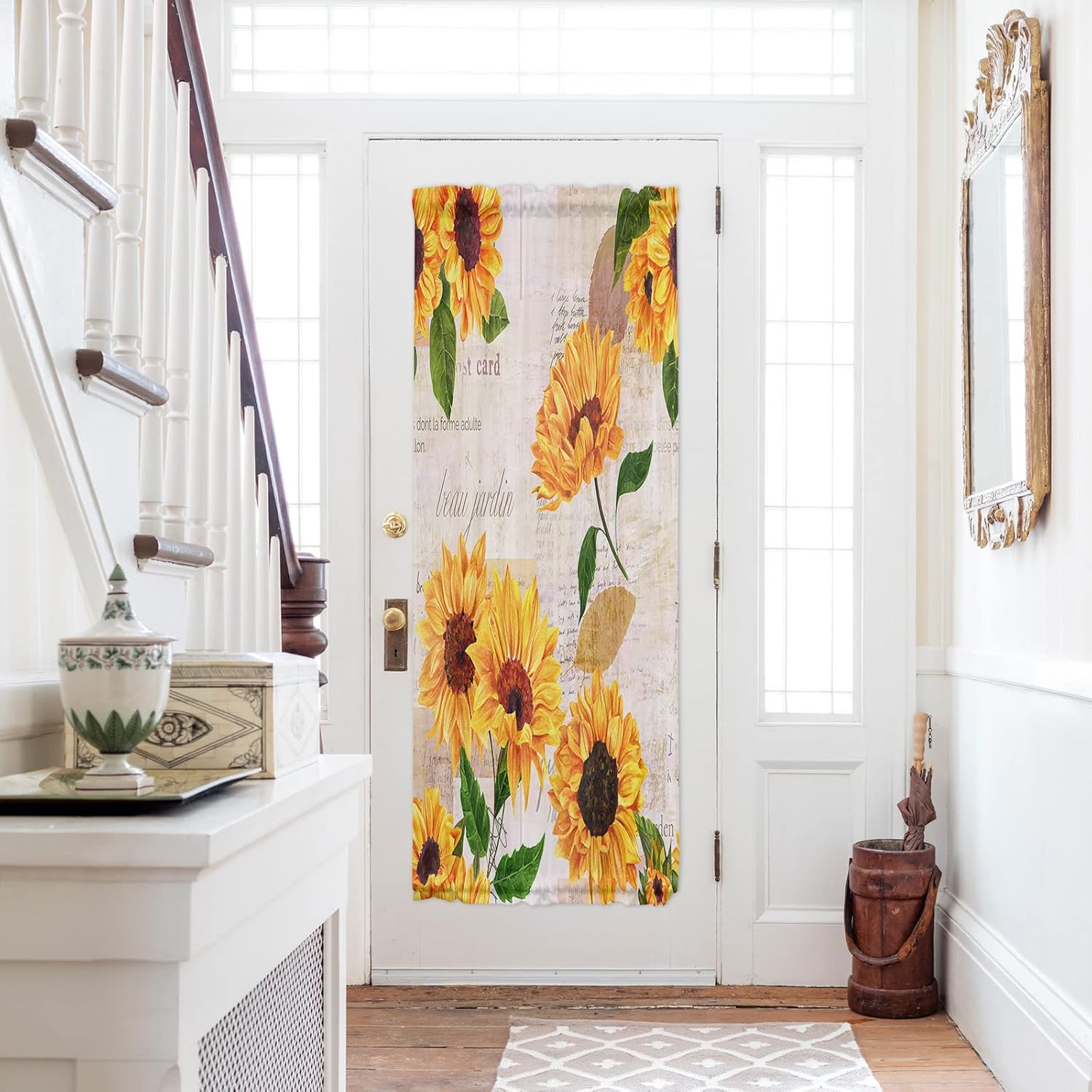 Outdoor Curtains - Shine-Home Sunflower French Sidelight Front Door Curtain for Door Window/Doorways 25