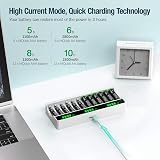 HiQuick 12 Slots LCD Charger for AA AAA NIMH Batteries Type C Input view 6