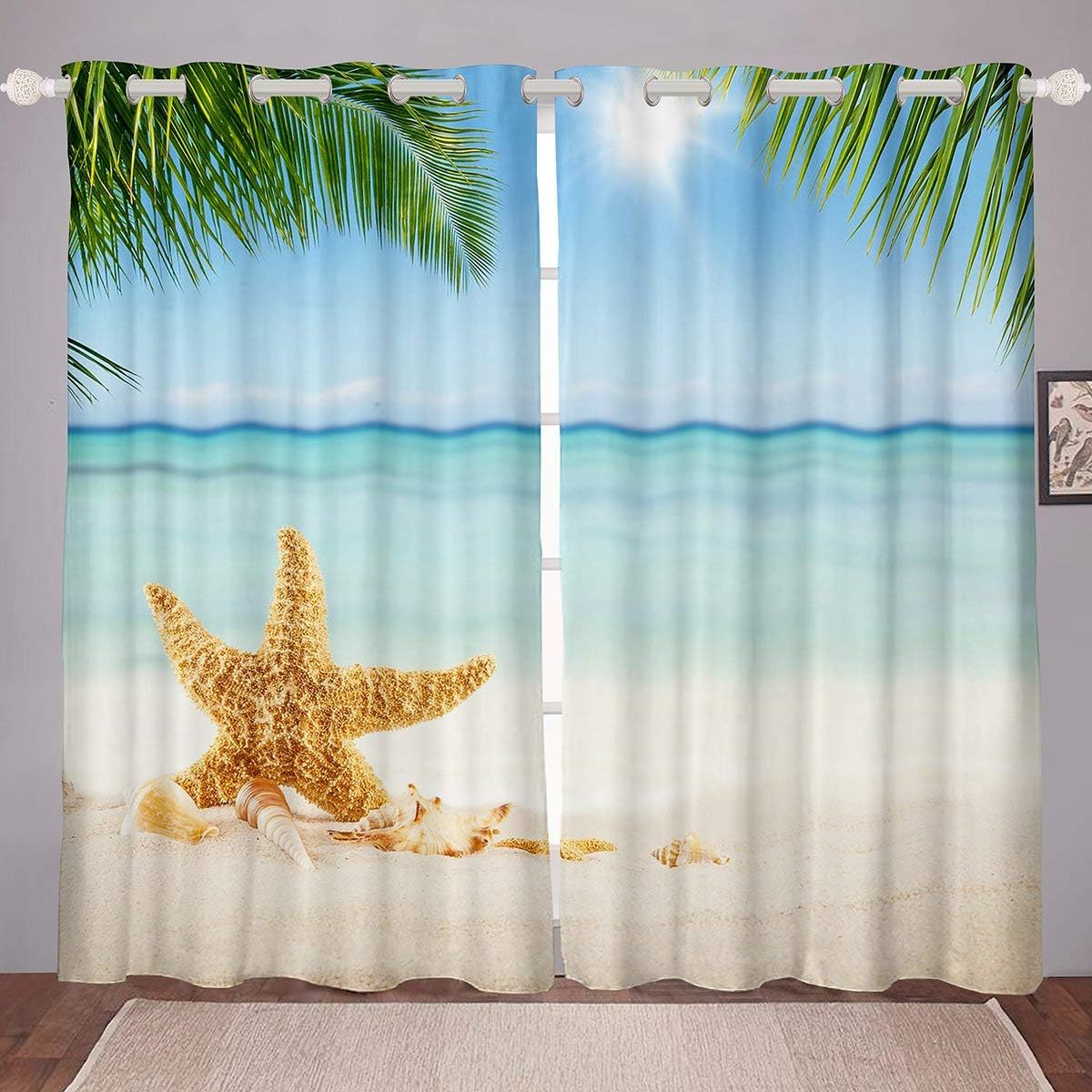 Hawaiian Beach Window Treatments Seaside Starfish Shell
